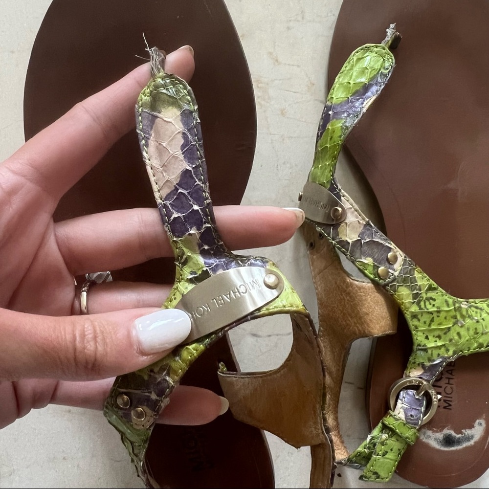 Michael Kors Snake/Python Sandals Well Loved Sz 8 - image 3